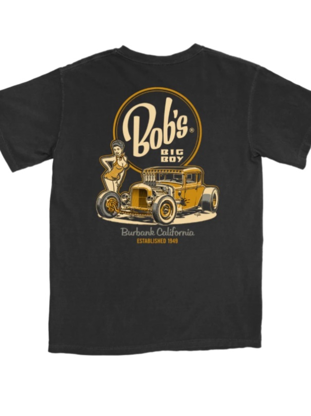 BOB’S BIG BOY Men’s Dutch Graphic Tee Tshirt 4XL Burbank, CA Hot Rod Car